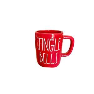 Rae Dunn Jingle Bells Red Ceramic Mug Holiday Christmas Decor Classic Rae Dunn
